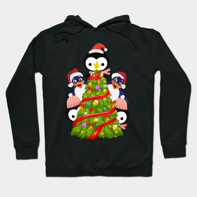 Penguins Christmas Tree T-Shirt Hoodie by Him
